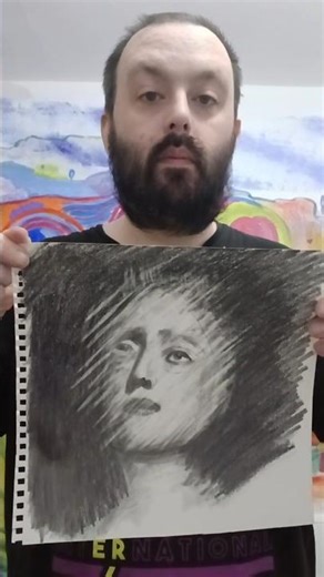 beautiful abstract pencil portrait drawing in graphite