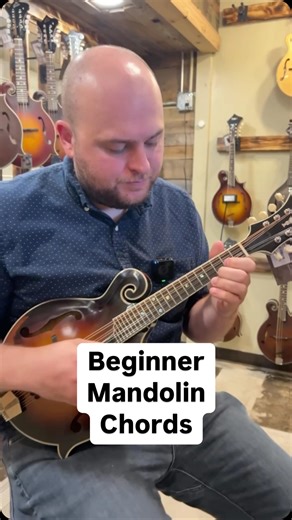 Beginner Mandolin Chords, start with just a few chords and learn your first song, strumming is simple, other unique techniques can be learned later on, always start simple! #mandolinchords #mandolinplaying #mandolins #chords #beginnermandolin #beginner | The Acoustic Shoppe