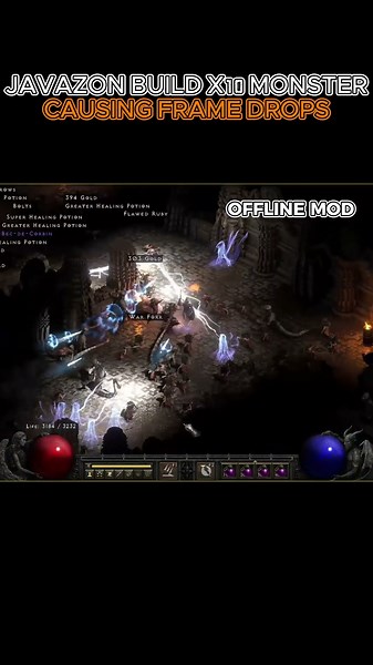 Javazon Build with x10 Monster Spawn Causing Frame Drops in Diablo 2 Resurrected