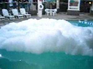 Liquid nitrogen meets hotel swimming pool - video