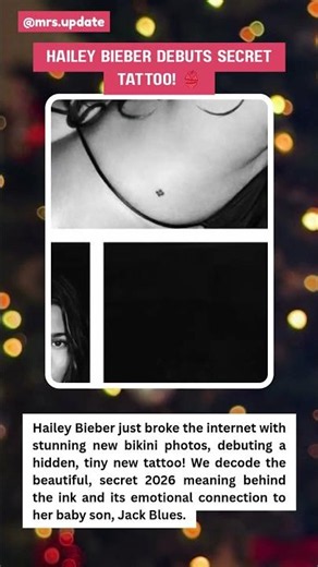 SECRET MEANING! Hailey Bieber Reveals Hidden Tiny Tattoo! 👙✨ #HaileyBieber #JustinBieber