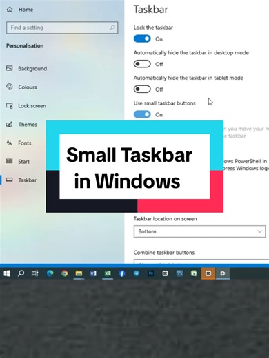 How to Customize Small Taskbar Icons on Windows