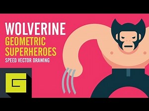 Speed Drawing Flat Character, Wolverine, Geometric Superheroes, Illustrator