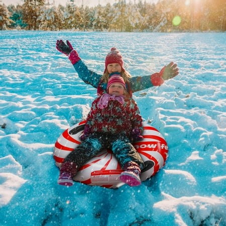 EGNMCR Snow Tube For Winter Inflatable 32 Inch Heavy Duty Snow Sleds For Kids And Adults Snow Tube Birthday Gifts for Kids - Walmart.ca