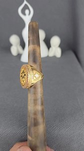 Bishop Ring with Red Stones, Christian Clergy Signet Ring, Gold Tone Papal Ring, Religious Gift for Priest, Catholic Jewelry