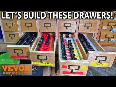 Drawer Unit Build For Vevor Impact Sockets - Library Card Catalog - Shop Organization