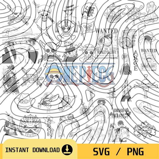 One Piece Anime SVG Bundle: Manga Character Vector Art (digital Download) - Etsy