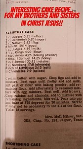 Scripture Cake recipe from vintage cookbook