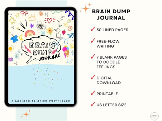 Brain Dump Journal Printable – Anxiety Relief Writing Pages – Digital PDF – US Letter Size - Etsy
