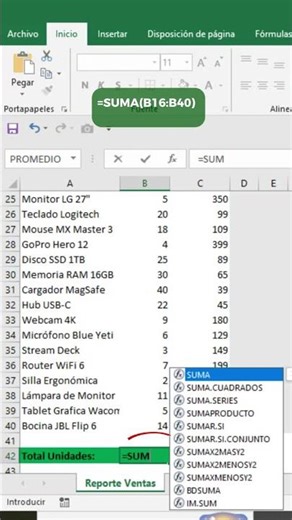 Deja de Sumar Uno por Uno en Excel | Usa =SUMA
