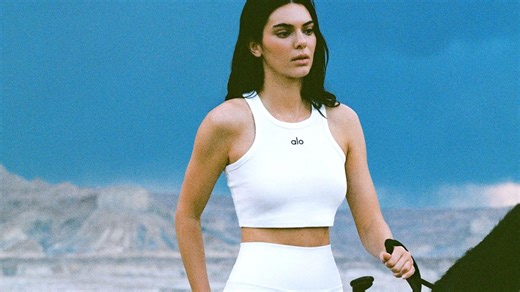 Kendall Jenner wows as she rides horse in white workout gear for fashion shoot