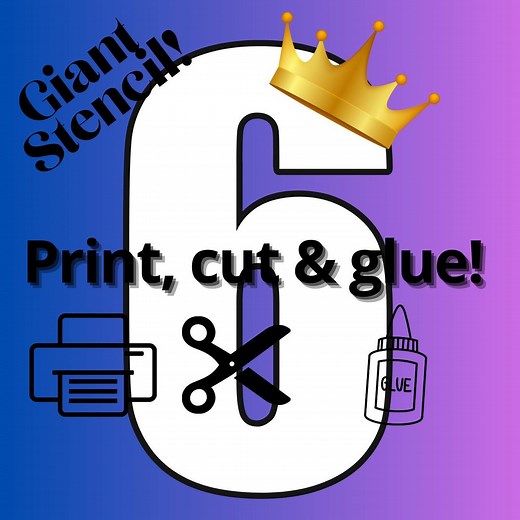 Giant Number 6 Stencil Template - Printable Large Number for Dekoration, Crafts & Pinata - Etsy Canada