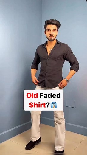 Old faded shirt?👔 . . . . . faded shirt, die shirt, colour die for shirt, black colour faded, fashion hack, life hack, colour your shirt, fix your shirt, old to new, styling with black shirt #reels #trending #viral #blackshirt #shirt #color #lifehack | Allen Choudhary