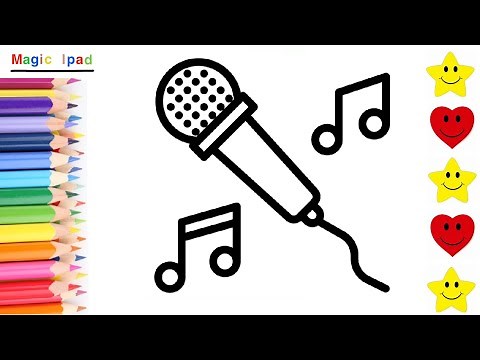 Como dibujar un MICROFONO | dibujos para niños 💓⭐ How to draw a MICROPHONE | drawings for kids