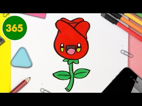 COMMENT DESSINER UNE ROSE KAWAII - Dessins kawaii faciles - Apprenez à dessiner des choses kawaii