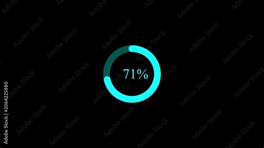 Progress bar animation displaying 0% to 100% loading. Step-by-step loading bar animation from start to finish.Animation of the update process on the black screen.