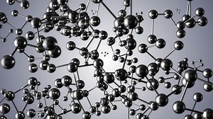 swarm of molecules. high density solution.