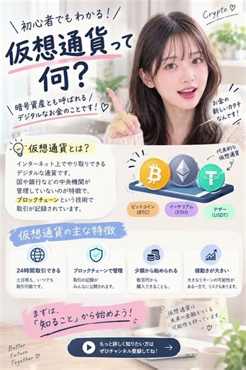 #仮想通貨 #暗号資産 #仮想通貨初心者 #暗号資産初心者 #仮想通貨とは #暗号資産とは #ブロックチェーン #ビットコイン #BTC #イーサリアム #ETH #web3