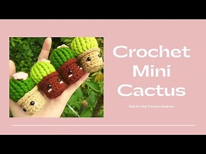 Crochet Mini Cactus Tutorial | Step by Step