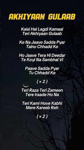 TRY WITH YOUR OWN VOICE 🤍- AKHIYAAN GULAAB SONG LYRICS🎶#song#lyrics#songlyrics#trywithyourownvoice