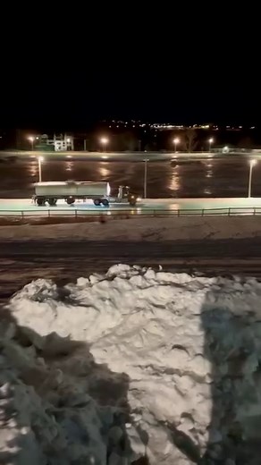 Did you know our oval snowmobile track gets made at night? 🤔 Our gold sponsor E. Cummings Contracting Inc. have been working tirelessly to prepare the track for our upcoming races. 23 days to go! | Maritime Snowmobile Championship Racing
