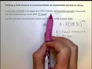 Finding a final amount in a word problem on exponential growth or decay (SB)