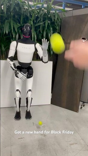 Optimus catching ball with new hand