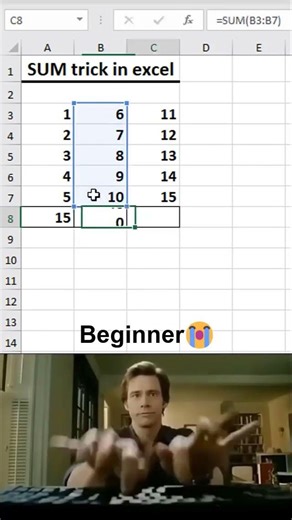 Beginner vs Pro Excel SUM Formula #excel #tutorial #shorts