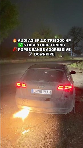 Audi A3 8P 2.0 TFSI 200 HP Stage 1 Chip Tuning Remap Pops&Bangs tuned by OKPERFORMANCE PLOVDIV 🔥