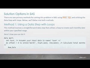 Generating a Sequence of Dates in SAS Using PROC SQL and Data Steps
