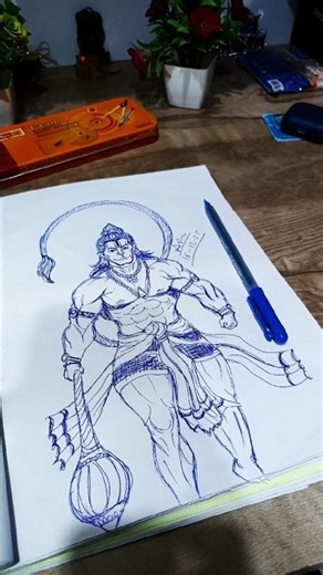 Hanuman ji 🚩 drawing || #hanuman #viralshorts #shorts​ #ram #drawing​ #trending​
