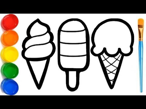 Drawing and coloring an Icecream🍦🍧🍨😋 Easy Icecream drawing for kids #icecream #icecreamdrawing