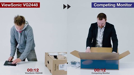 With an easy-open box design and easy-to-install quick release stand, setup of the ViewSonic VG2448 monitor is a breeze. You don’t even need any tools! See how the VG2448 goes from box to desktop faster than the competition. #ViewSonic #BusinessMonitors #VG2448 #VGcollection | ViewSonic