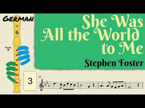 She Was All the World to Me | German Soprano Recorder Tutorial by Notes to Play