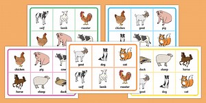 Farm Animals Lotto Bingo