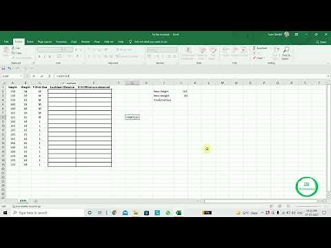 KNN Machine Learning Algorithm Excel | KNN with Excel Euclidean Distance | KNN Using Microsoft Excel