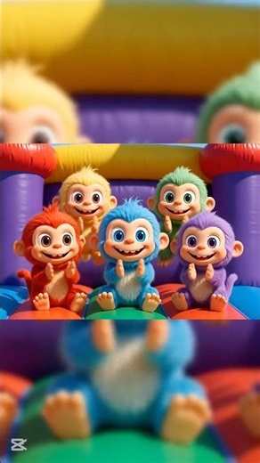 Baby monkeys jumping on a castle #3danimation #nurseryrhymes #kidssongs #babysongs #shorts