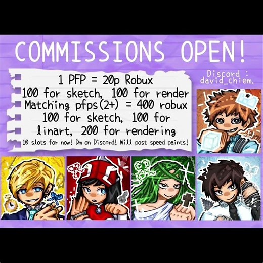 [OPEN]robux pfp commissions! discord + gmail in comments! #art #roblox #shorts #commission