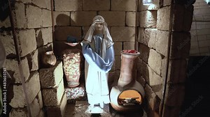 Traditional Mexican Christmas altar decorations in the city