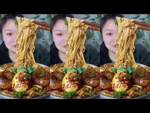Satisfying Rural Food Feast 🔥 Spicy Noodles Eating Show | Traditional Home Cooking