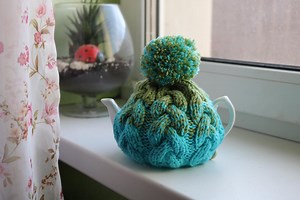 Knit Tea Cozy With Pom Pom, Teapot Warmer, Wool Tea Cosy, Small Teapot, Tea Lover Gift, Knitted Tea Cosy, Yellow, Light Blue, Green - Etsy