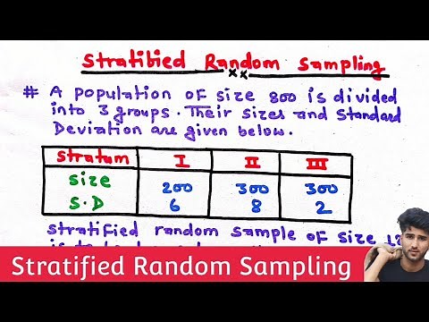 Solved Problem On Stratified Random Sampling |Statistics| Arya Anjum