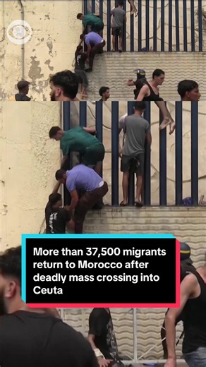 More than 37,500 migrants have returned to Morocco after an estimated 60,000 crossed into Spain's Ceuta enclave this week. The rush turned deadly, with some migrants drowning as they tried to swim to the territory. CBS News' @Aidan Stretch spoke with one migrant about why he decided to go back. #immigration #spain #morocco #migrants #ceuta