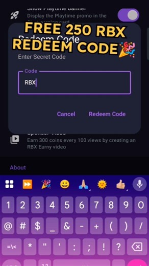 [FREE🎉 250RBX🎉] RBX Earny Redeem Code Redeem Fast ⏩ #rbxearny #robuxearny