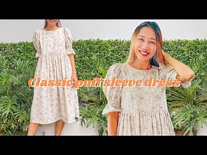 DIY Classic puff sleeve dress | Step by step sewing tutorial