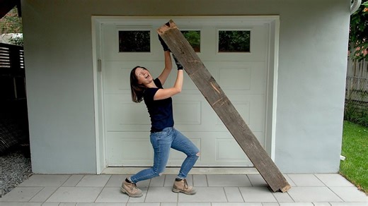 Turning a salvaged beam into a chic table