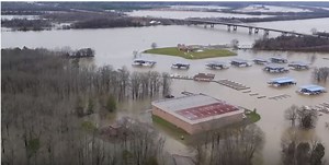 Watch drone video of flooding on Tennessee River