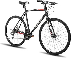HH HILAND 700C Road Hybrid Bike, 21 speeds Bikes Urban City Commuter Bicycle with Disc Brake for Men Women Adult Comfortable Bicycle