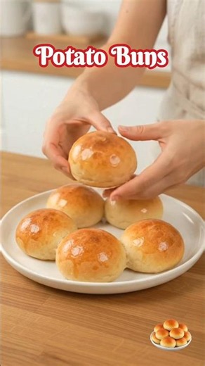 Potato Buns at Home 🍔🥔 Softer Than Any Bakery Bun (Pillowy, Buttery & Easy) #ytshorts