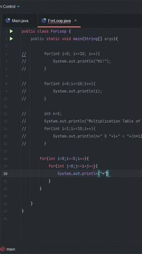 Java Triangle Pattern Using For Loop 🔺 | Java Pattern Programs #shorts